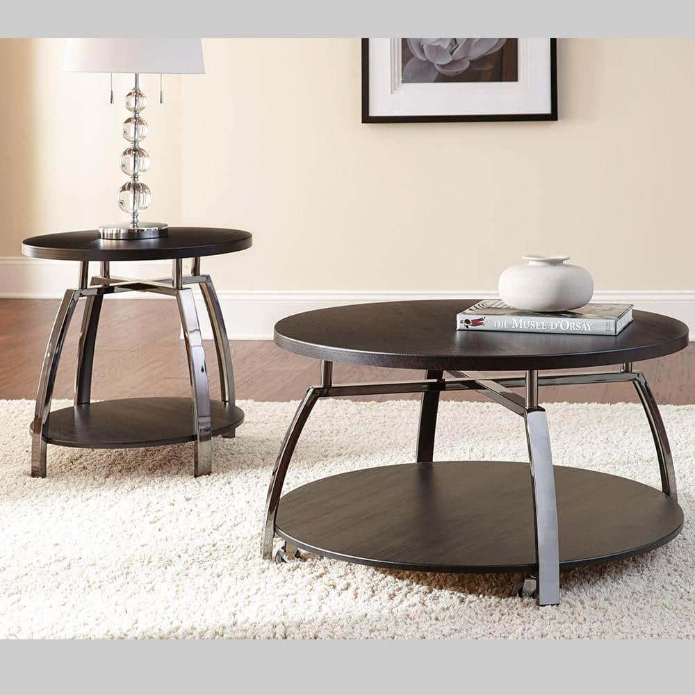 Coham Cocktail Table Silver Shield and Nickel - Steve Silver