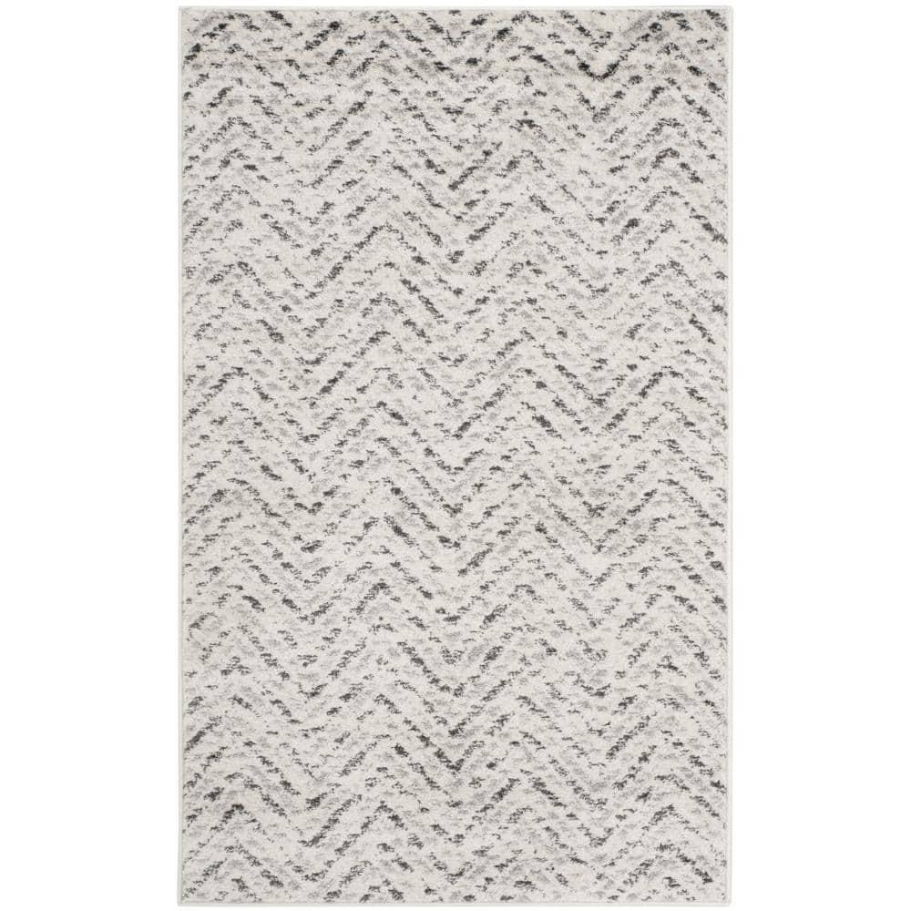 Adirondack ADR104 Power Loomed Accent Rug - Ivory/Charcoal - 3'x5' - Safavieh.