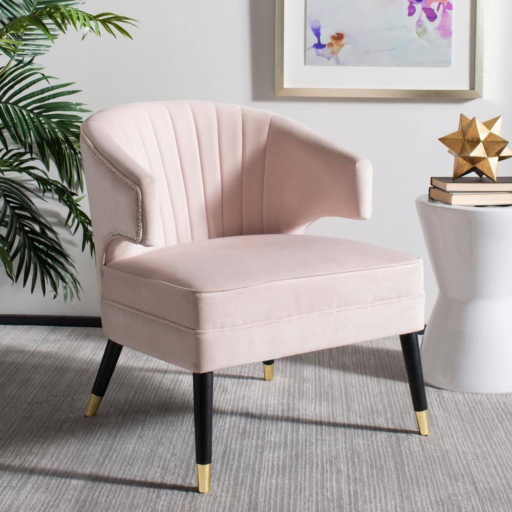 Stazia Wingback Accent Chair - ACH4502 - Blush/Black - Safavieh