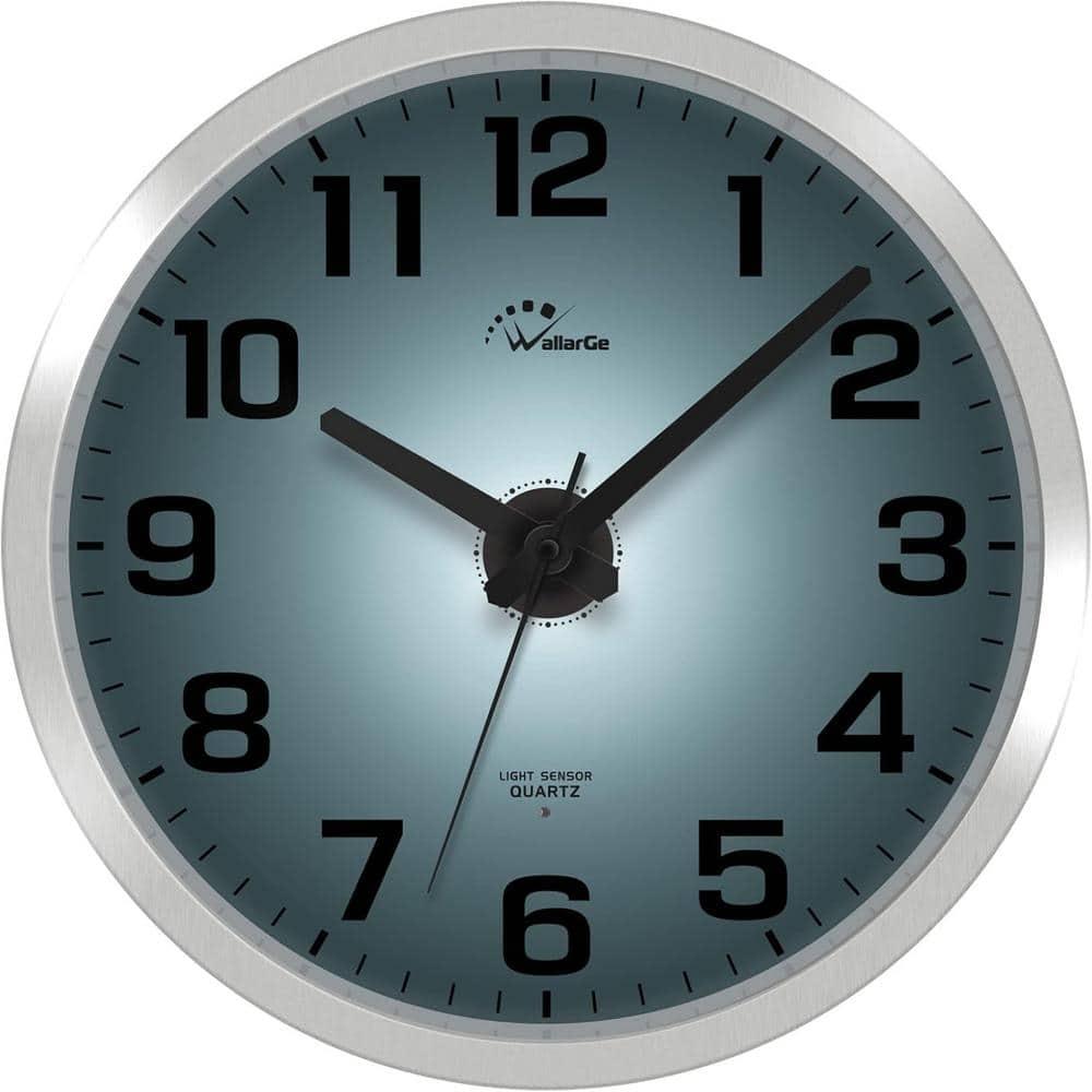 WallarGe Night Light Wall Clock for Bedroom - Silent Lighted up Wall Clock Glow in The Dark, Battery Operated Wall Clocks for Living Room/Kitchen, Easy to Read Large Digital Display, 12 Inch