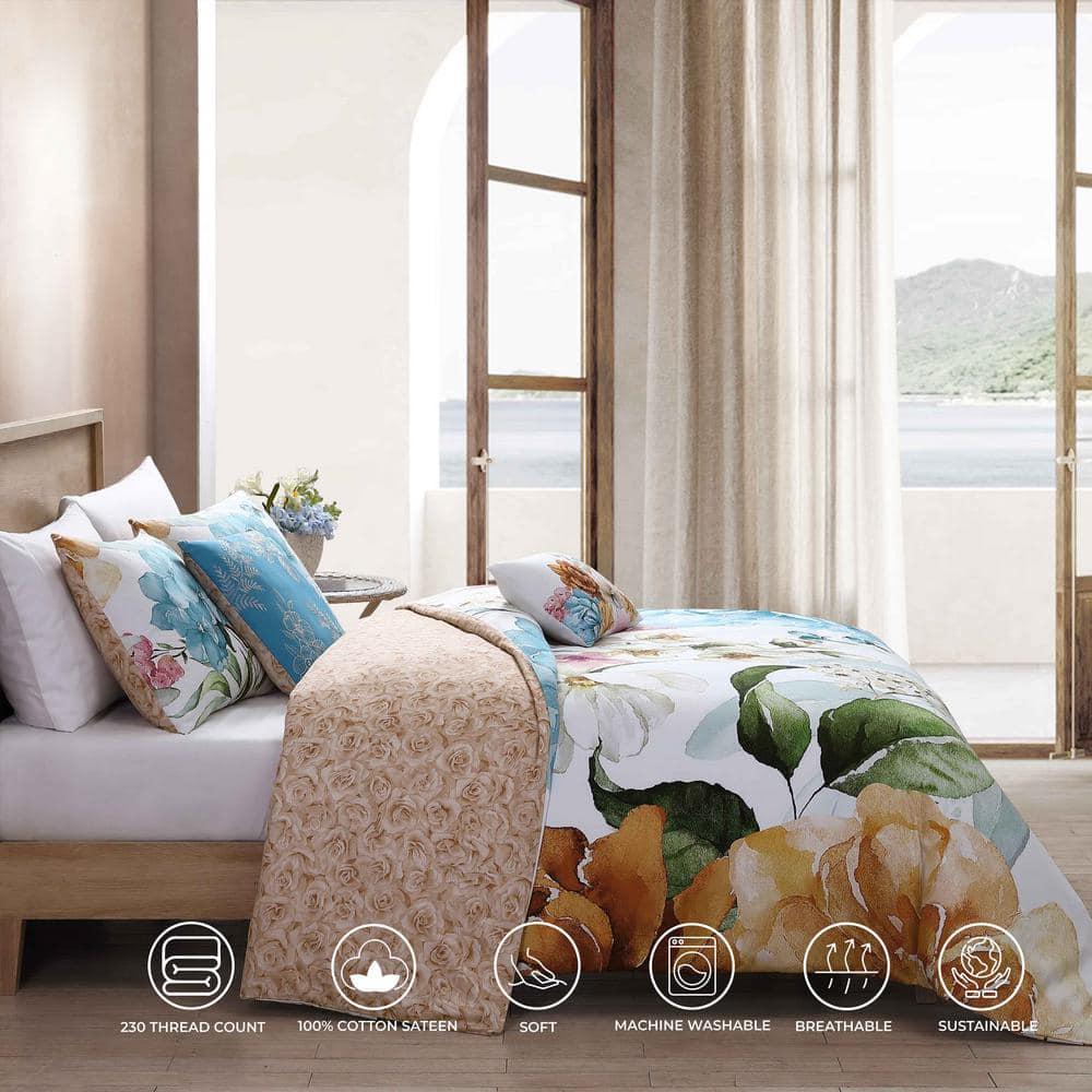 BeBeJan Bebejan Maia 100% Cotton Sateen 5 Piece Reversible Comforter Set