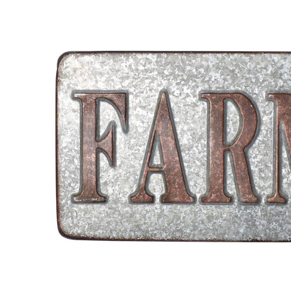 DecMode Indoor Grey Metal Farmhouse Sign Wall Decor
