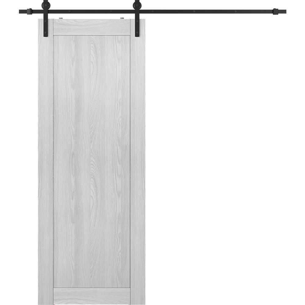 Belldinni 1 Panel Shaker Manufactured Wood Composite Sliding Barn Door With Hardware Kit