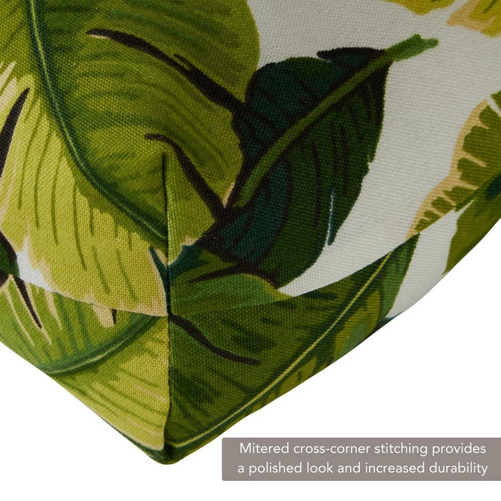Palm Leaves White 42 x 21 in. Outdoor Tufted Chair Cushion (set of 2) by Greendale Home Fashions