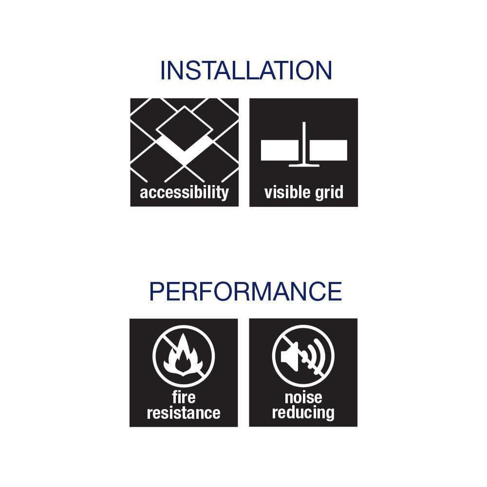 Armstrong 2x4 Plain White Acoustic Ceiling Tiles for Suspended Ceiling Grids,8-tiles per pack, White