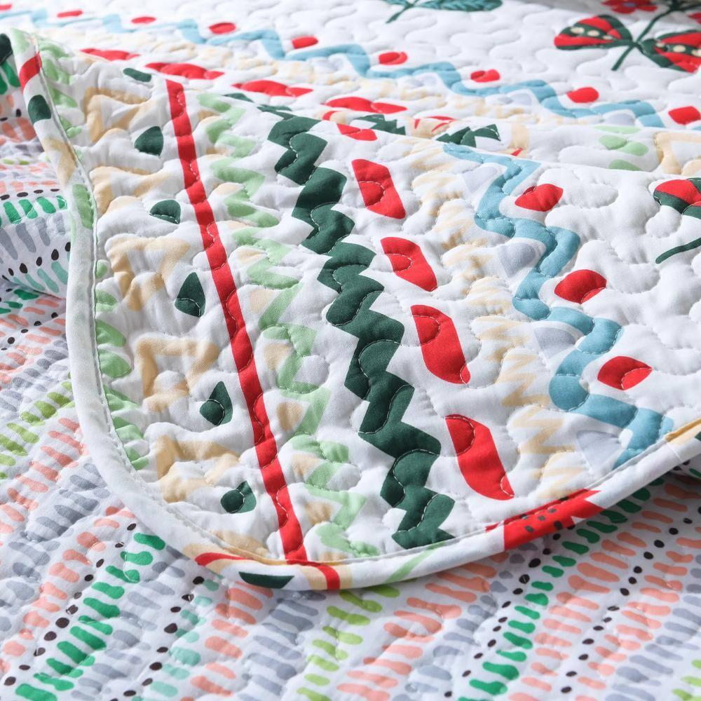 MarCielo 2/3 Piece Kids Cotton Quilt Bedspread Comforter Set Throw Blanket for Teens Boys Girls Kids Beds Bedding Coverlet LiTa Twin 2 Piece