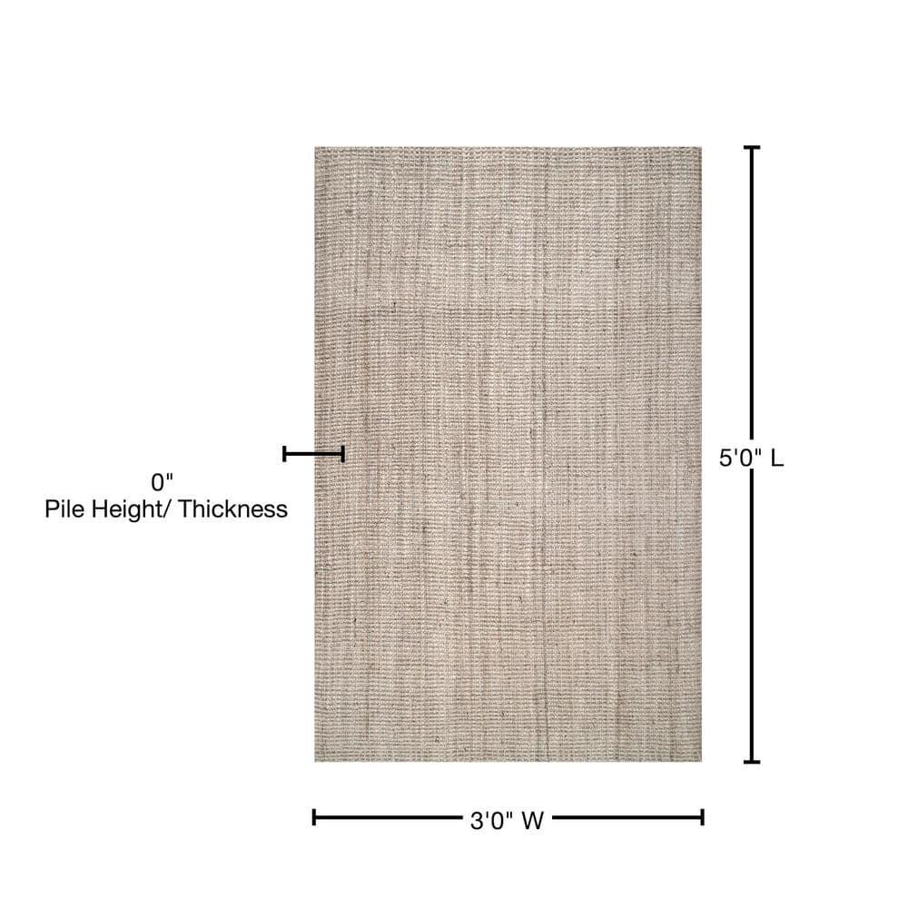 nuLOOM Ashli Solid Farmhouse Jute Area Rug, 3' x 5', Off White