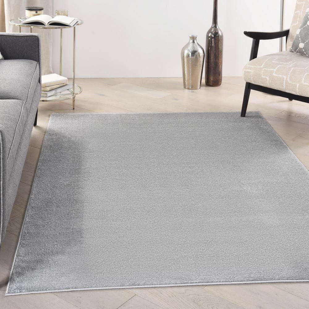 Nourison Essentials Easy Care Indoor Outdoor Area Rug - Silver Grey 4' x 6'