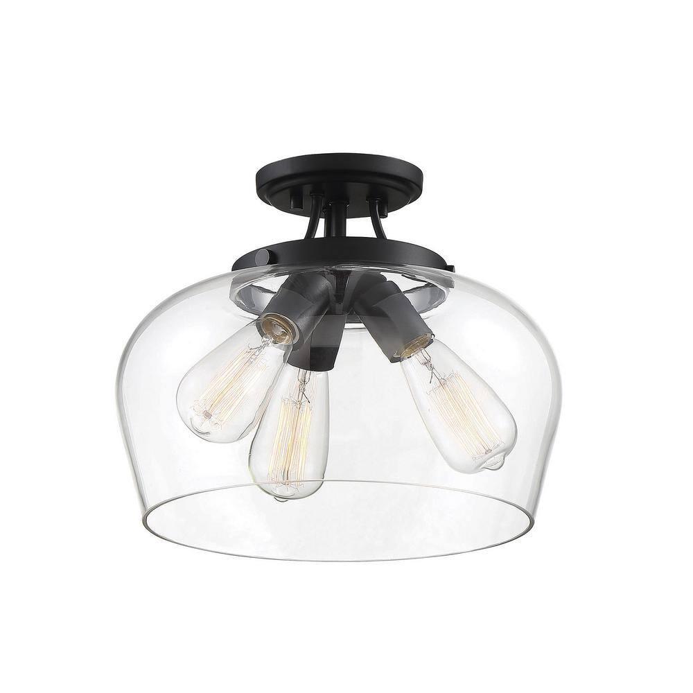 Savoy House Octave 3 - Light Semi-Flush Mount in  Black