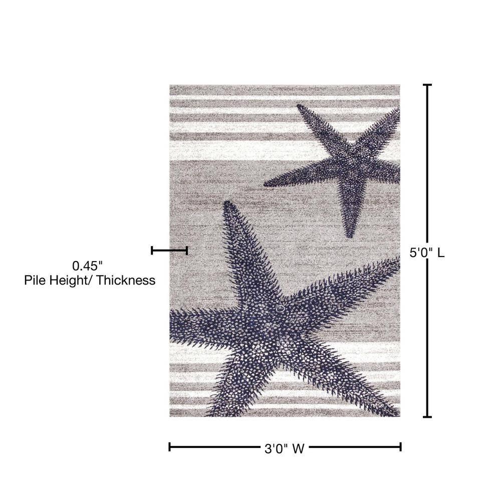 Thomas Paul Thomas Paul Starfish and Striped Gray Rug