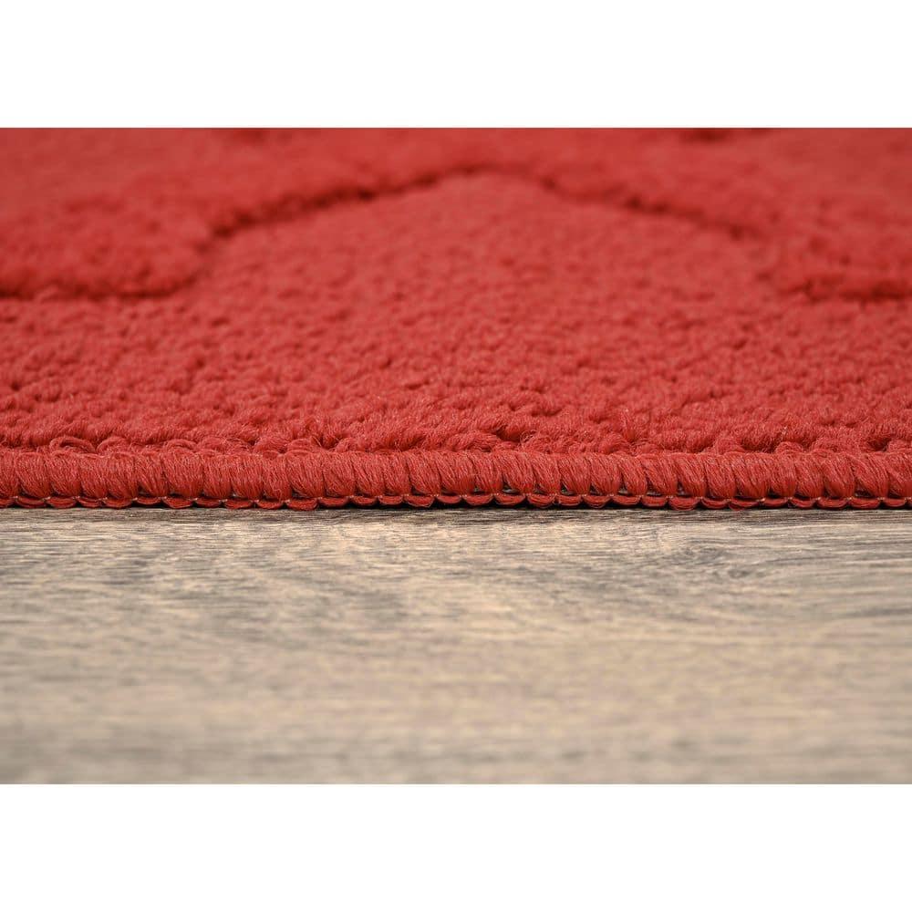Garland Rug Quatro Polypropylene Chili Red Indoor Area Rug, 7'6" x 9'6"