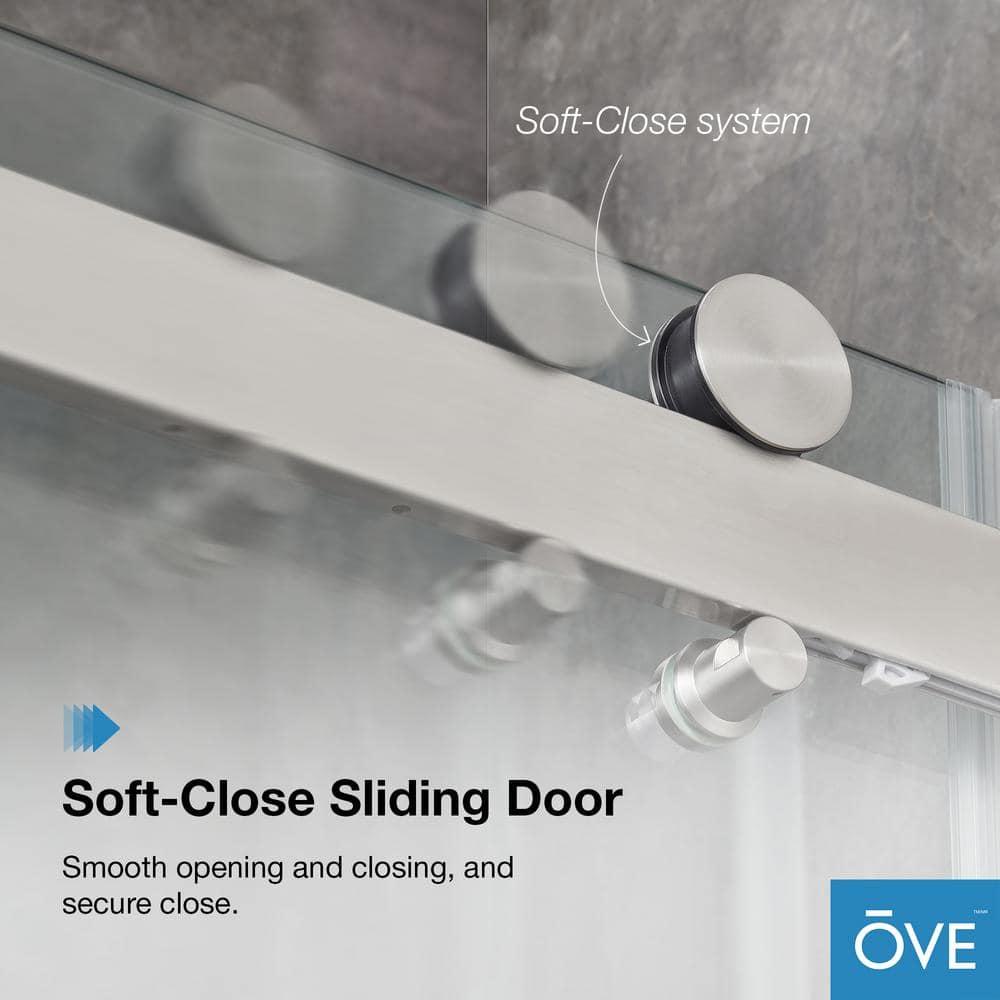 OVE Decors Bel Soft Close 48" x 78" Frameless Sliding Soft Close Shower Door