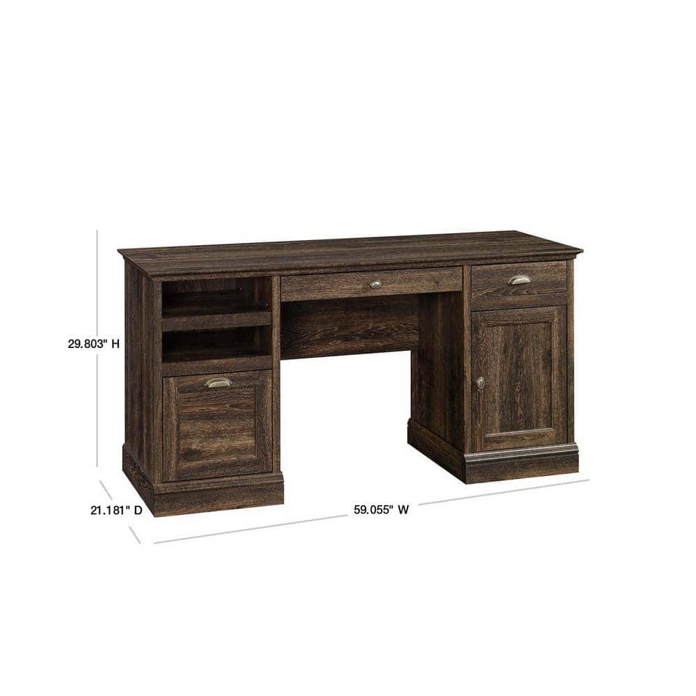 Sauder Barrister Lane Executive Desk, Iron Oak Finish