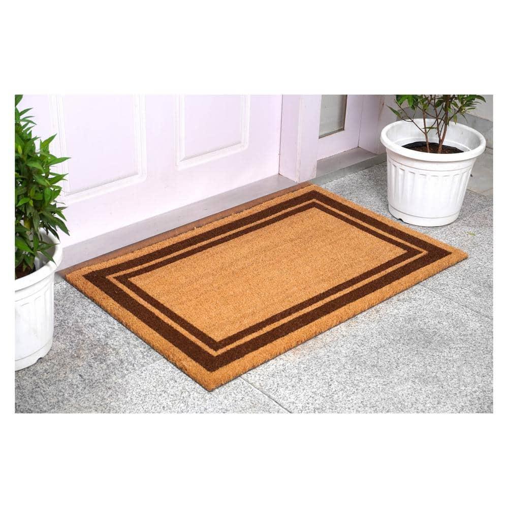 Calloway Mills Brown Border Outdoor Doormat 24" x 36"