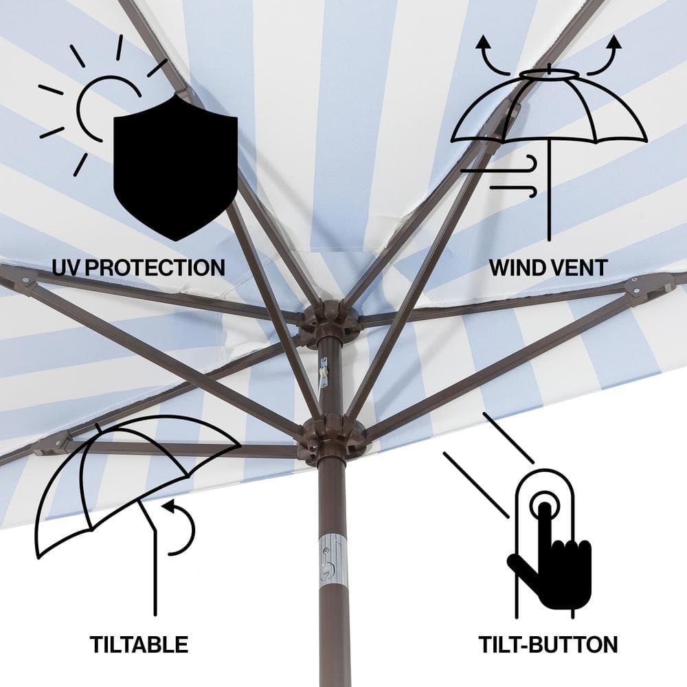 Arlmont & Co. Tasheba 9 ft. Classic Scalloped Fringe Half Market Patio Umbrella with Crank, and UV Protection