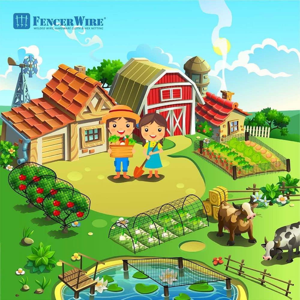 Fencer Wire 7 ft. x 100 ft. Garden & Plant Protective Netting with 3/4" Mesh, Reusable & Doesn't Tangle, Protection Against Bird, Deer and Other Animals, Multiple Choices Available