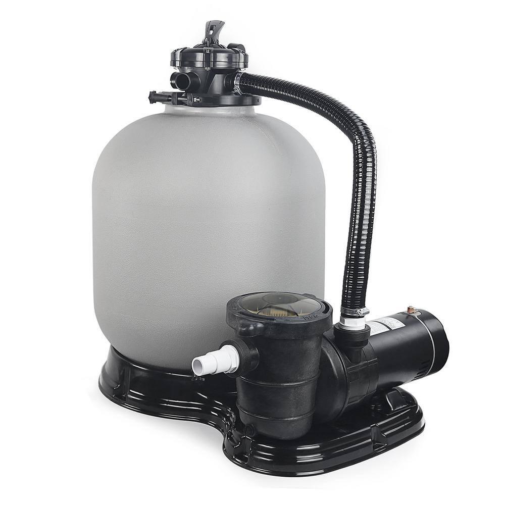XtremepowerUS 19" Sand Filter Pump, 4500GPH,  With 1.5HP Pool Pump For Above Ground Pools, With 5-Way Multi-Port Valve & Strainer Basket, For Domestic & Commercial Pools