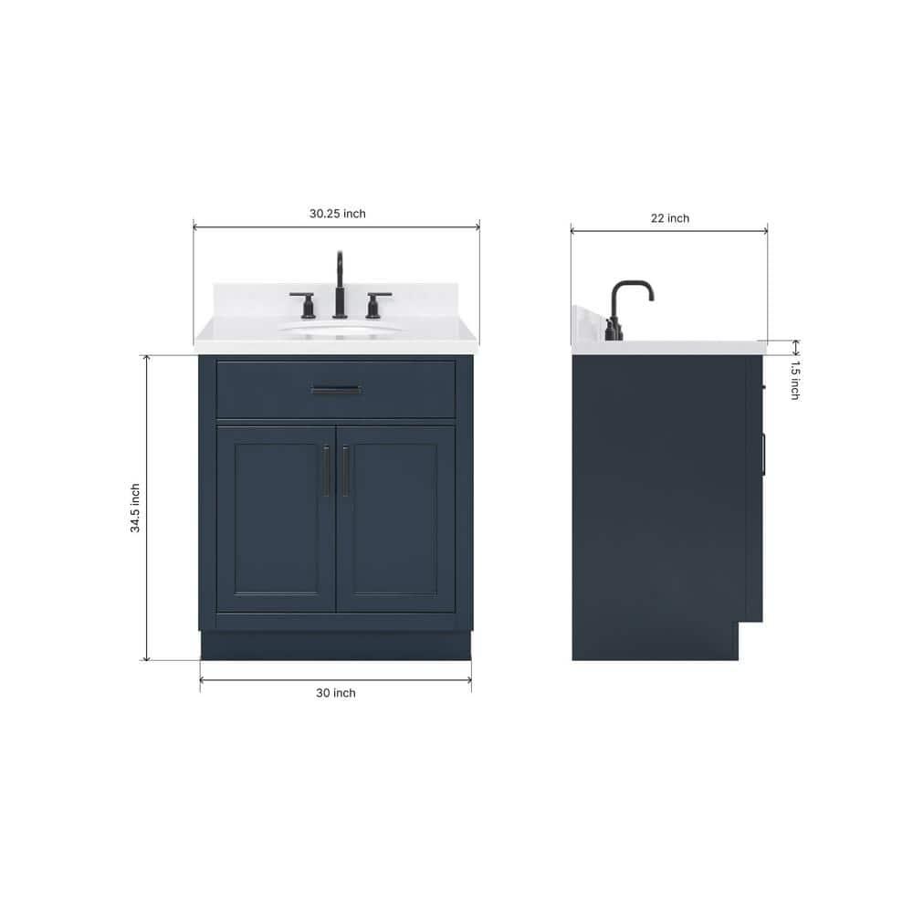 Ariel T030scqovo Hepburn 30" Free Standing Single Basin Vanity Set - Blue