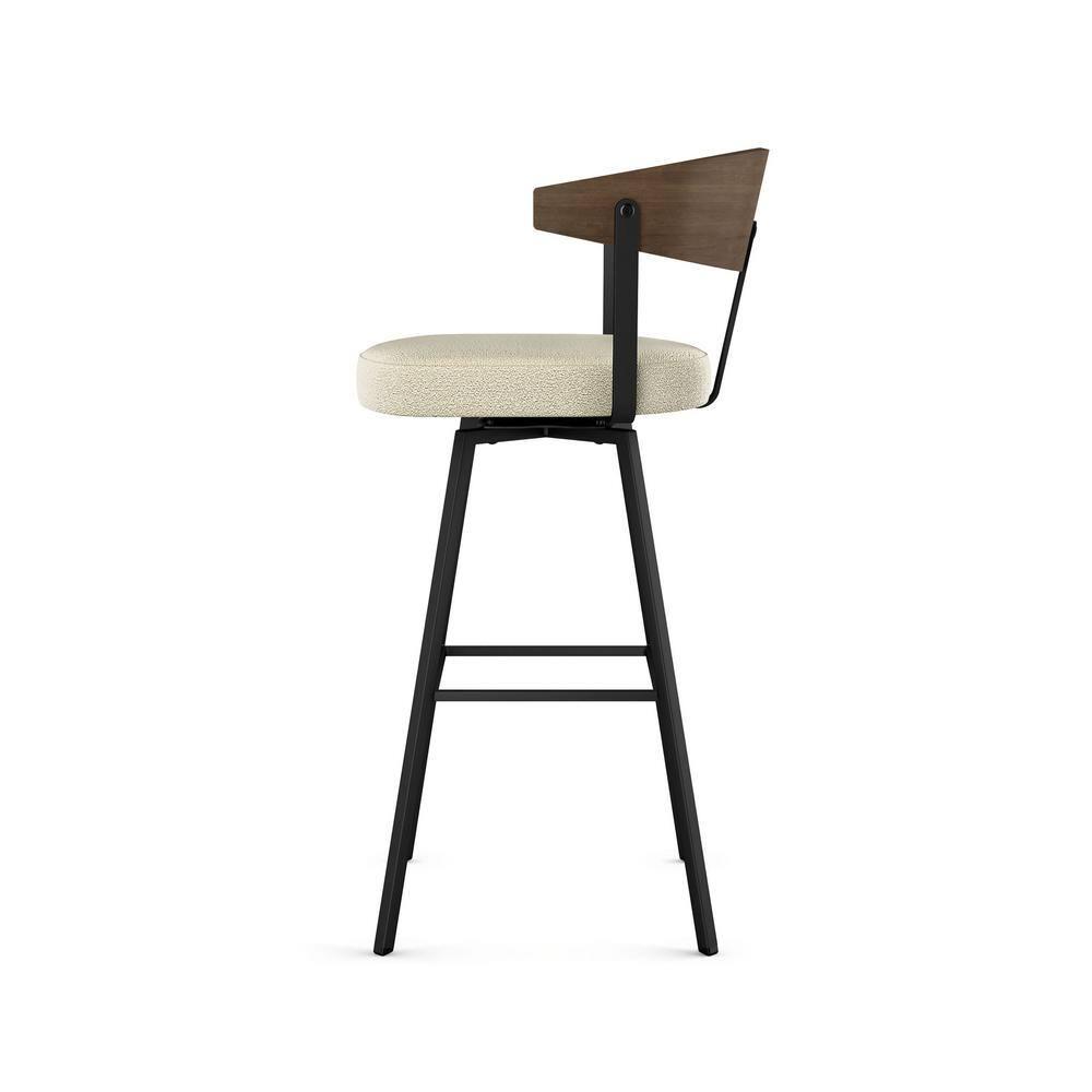 Amir Swivel Counter & Bar Stool with Wooden Back