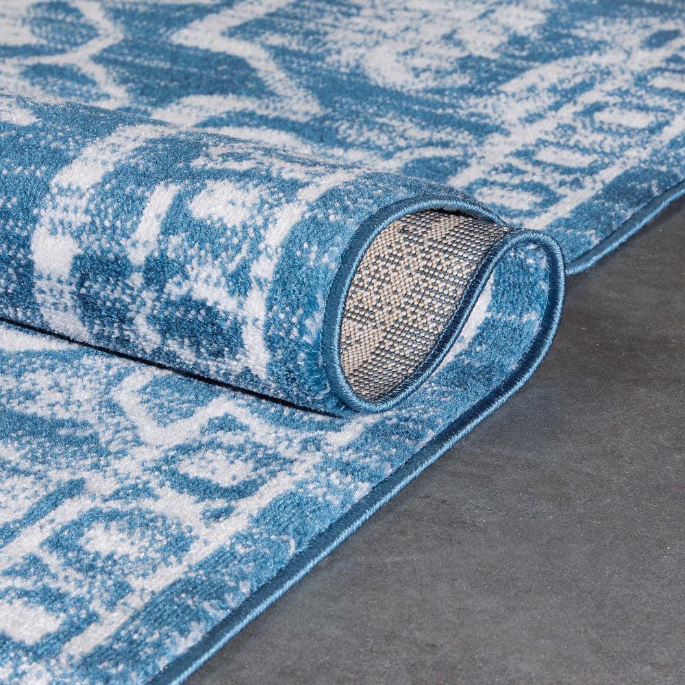 Dazzle Floral Vintage Bohemian Medallion Light Blue Rug