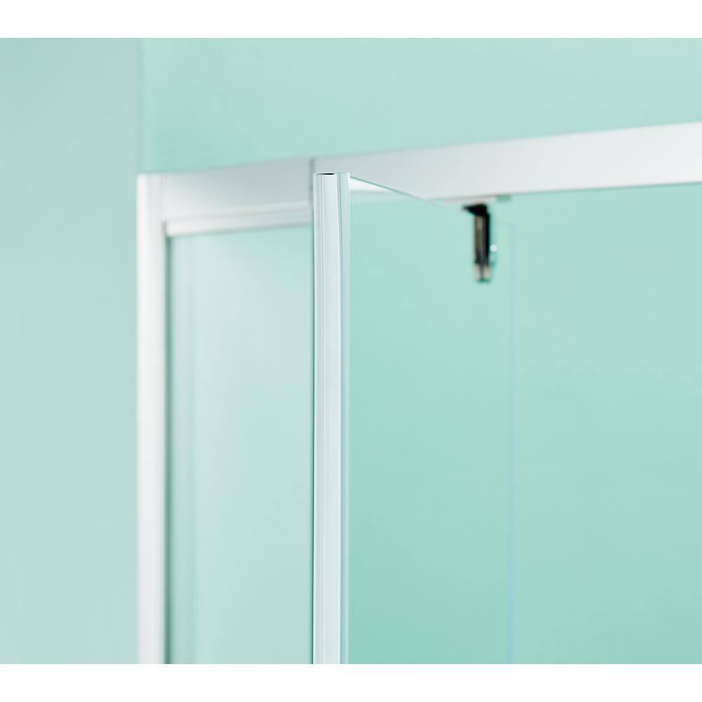 36 in.W - 72 in.H Pivot Shower Door with Clear Glass and Stainless Steel Handle