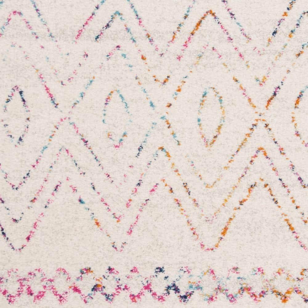 Madison 700 MAD798 Power Loomed Indoor Area Rug - Ivory/Fuchsia - 5'3"x5'3" - Safavieh