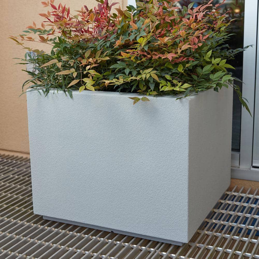 PolyStone Planters Monterrey 23 in. x 23 in. Brown Square Planter'