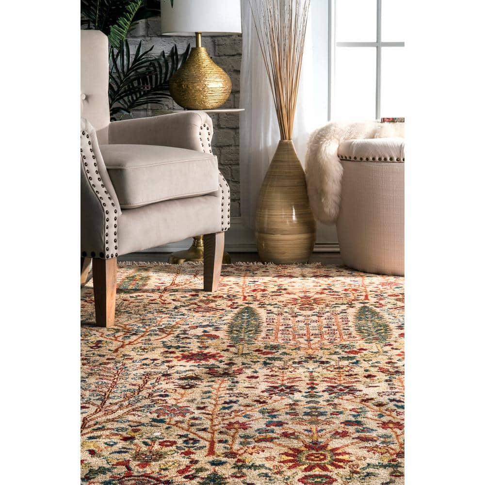 Nuloom Dasilva Geometric 7x9 Indoor Area Rug for Living Room Bedroom Dining Room Kitchen, Olive/Multicolor