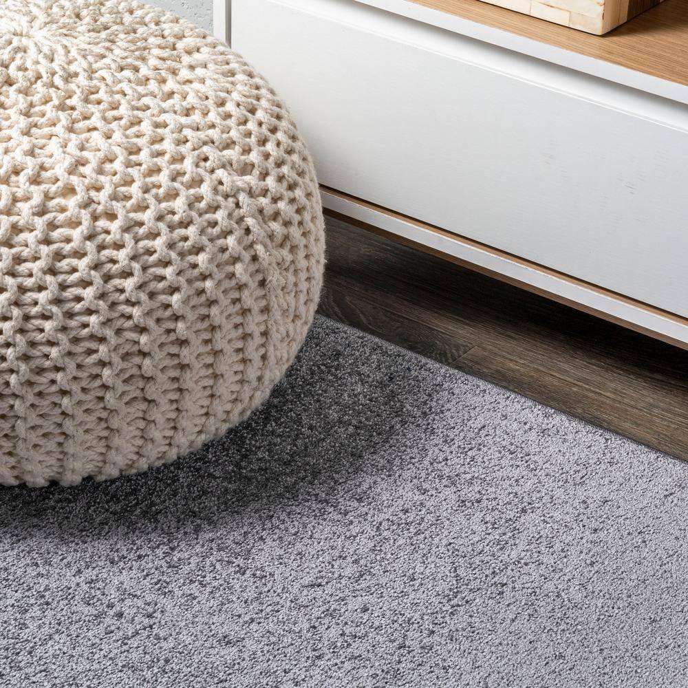 3'x5'Oval  Haze Solid Low-Pile, Gray - JONATHAN Y