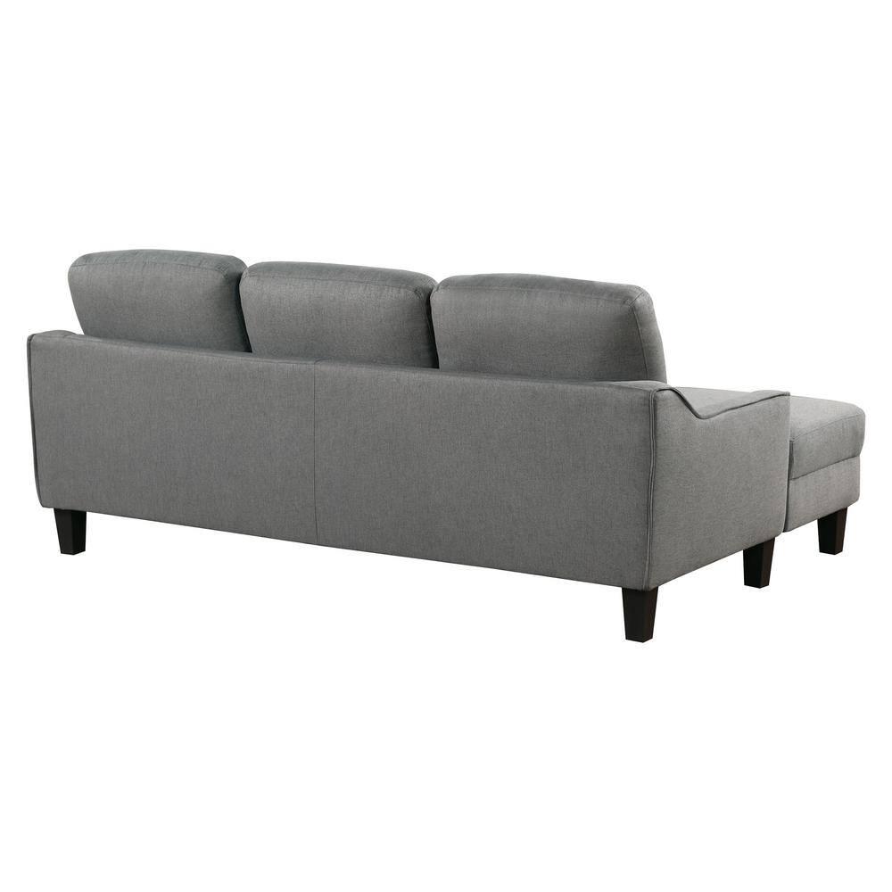 Lester Chaise Sleeper Sofa in Gray fabric with Black legs