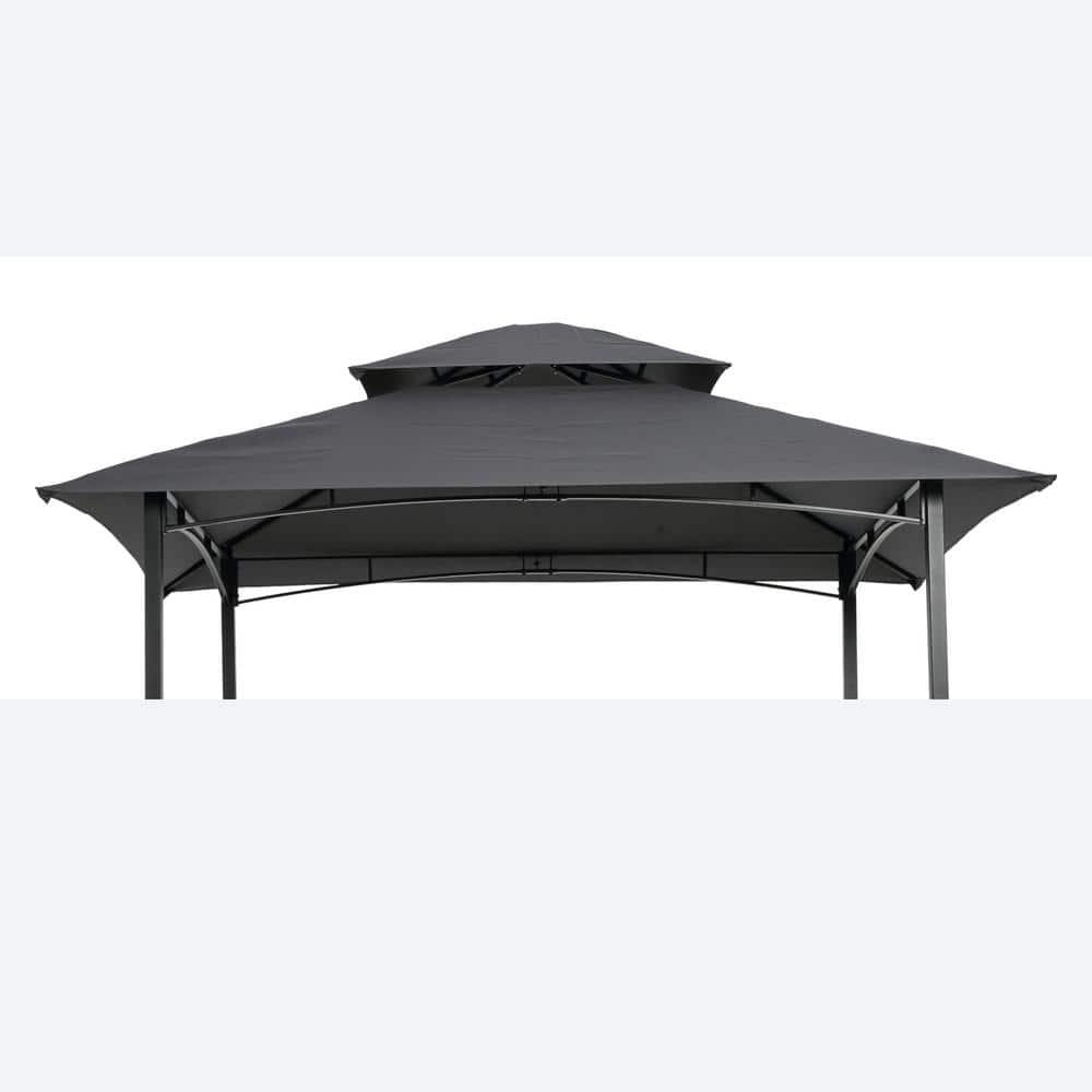 Only Choice 8 x 5 Ft Double Tiered Grill Gazebo Replacement Canopy Only.BBQ Tent Roof Top Cover,Grey