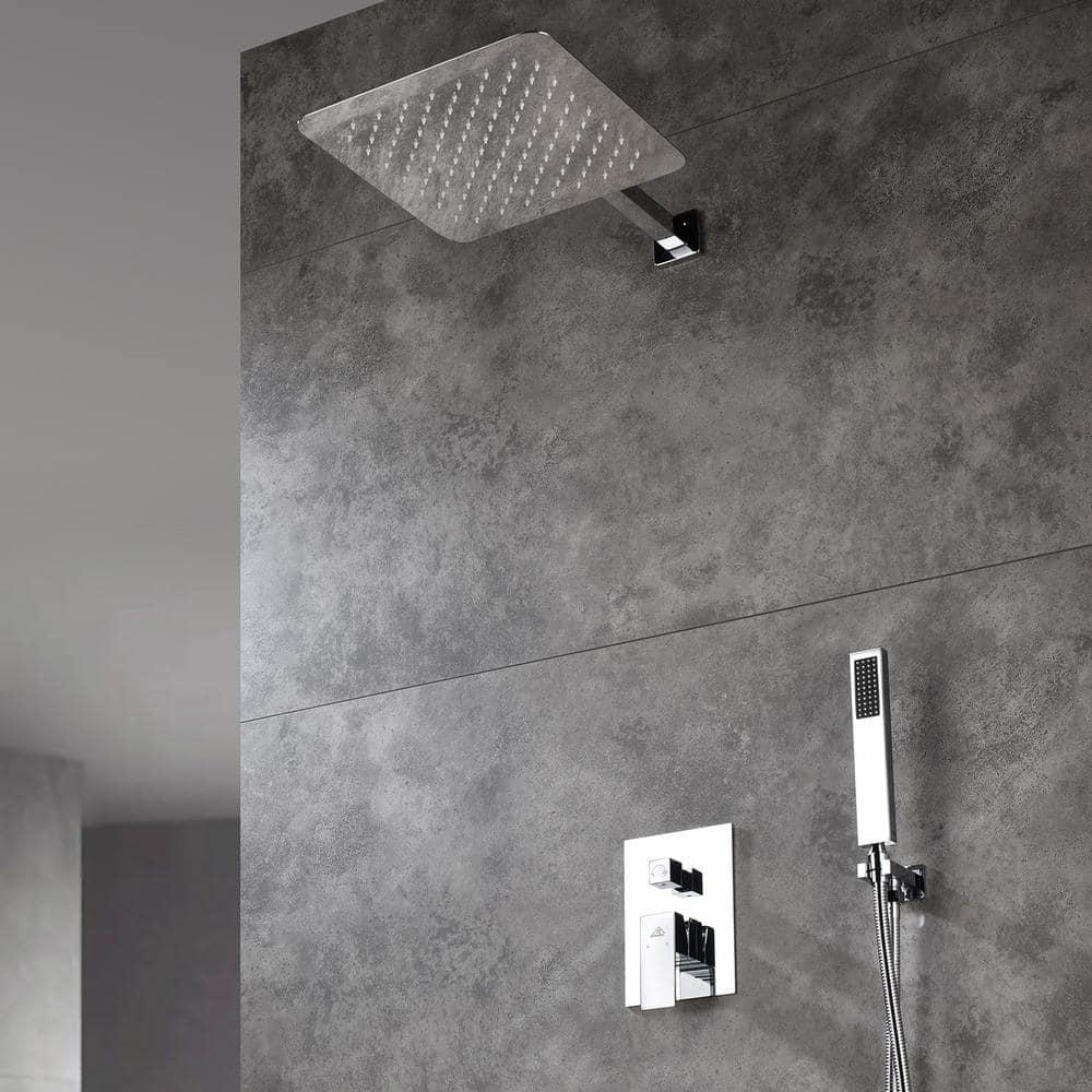 CASAINC 10" Wall Mounted Dual Shower Heads Shower Valve Trim System Kit