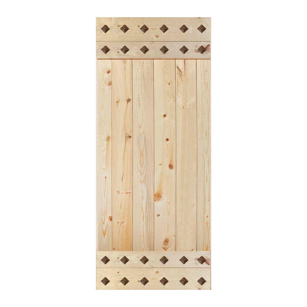 IsLife 84'' Solid Wood Paneled Matte without Installation Hardware Kit Barn Door