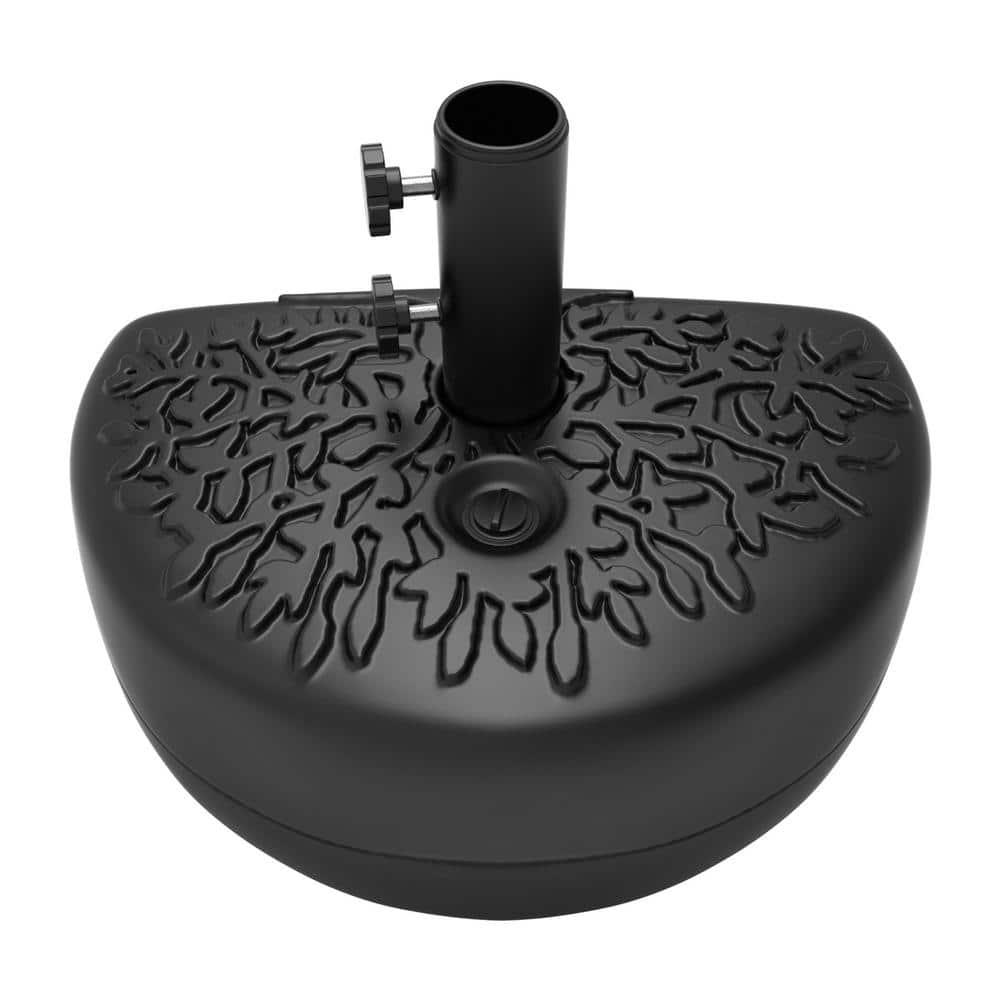 Pure Garden 34lb Fillable Half Round Umbrella Base for Patios and Balconies