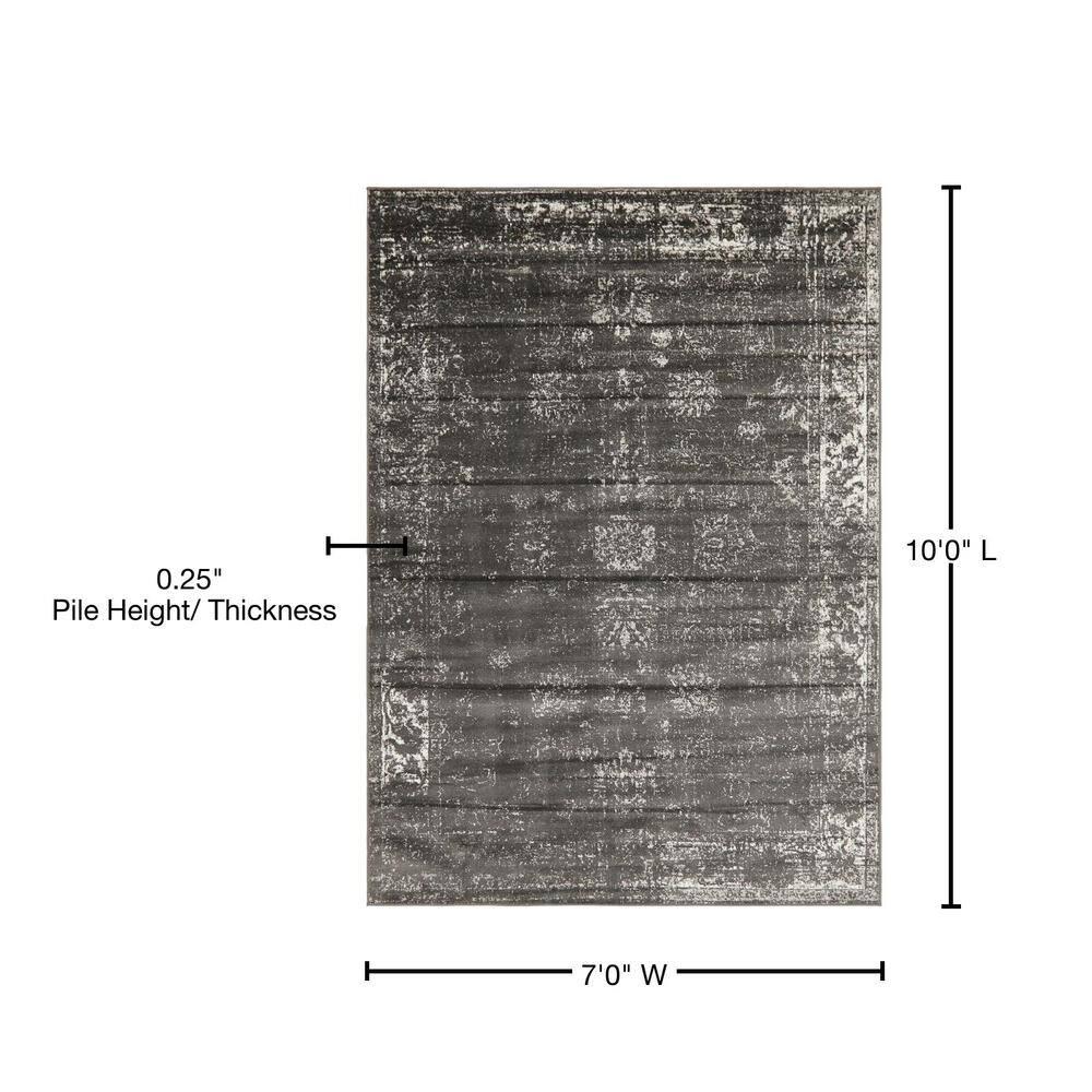 Unique Loom 7' 0 x 10' 0 Sofia Casino Dark Gray Area Rug