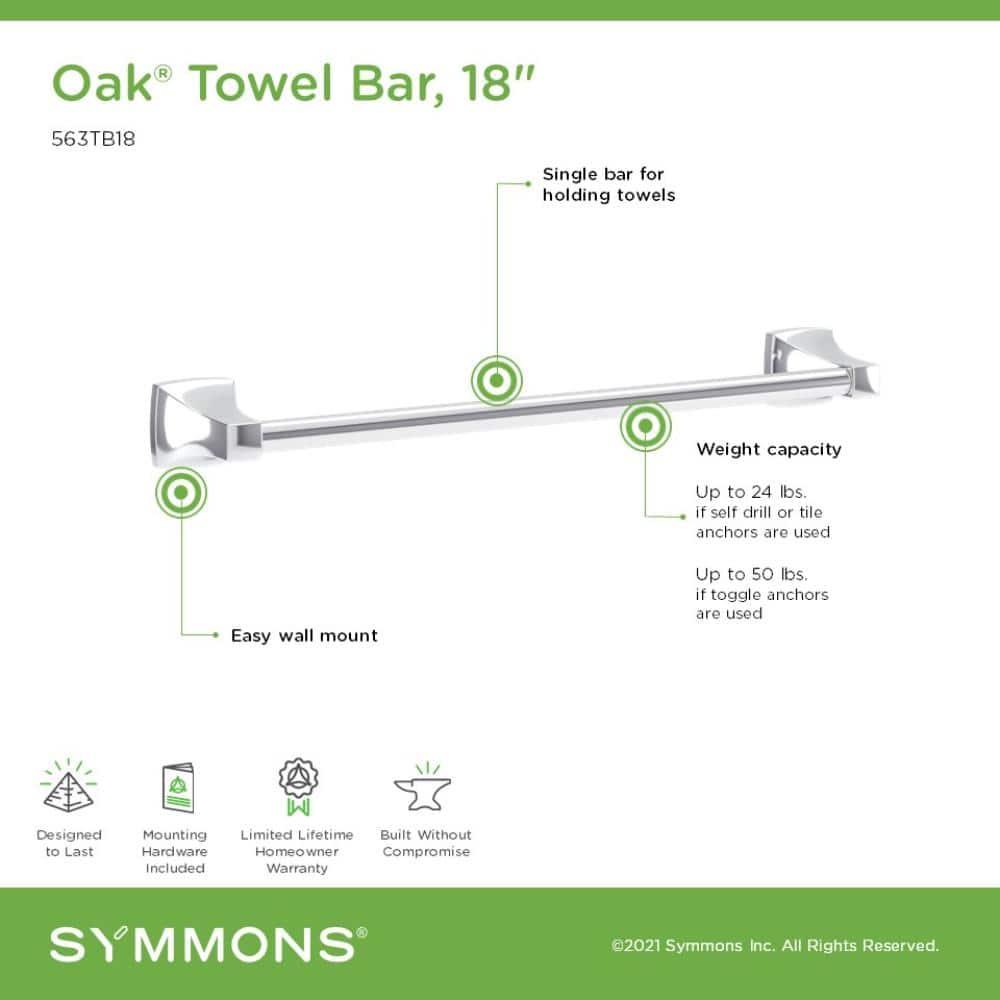Oak Wall Mounted Bathroom Towel Bar with Installation Hardware