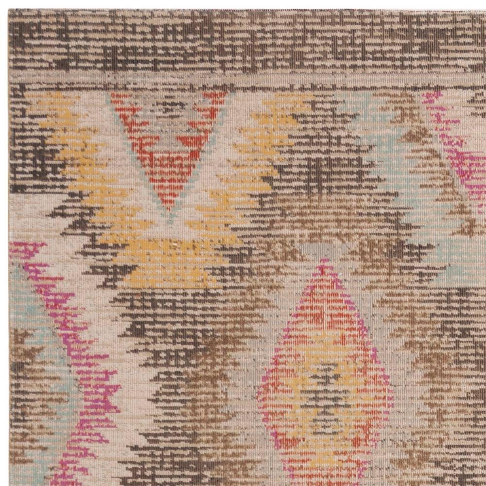 SAFAVIEH Montage Collection 2'3' x 8' Grey/Multi MTG212F Boho Indoor/ Outdoor Non-Shedding Easy scrubbing Patio Backyard Porch Deck Mudroom Runner-Rug