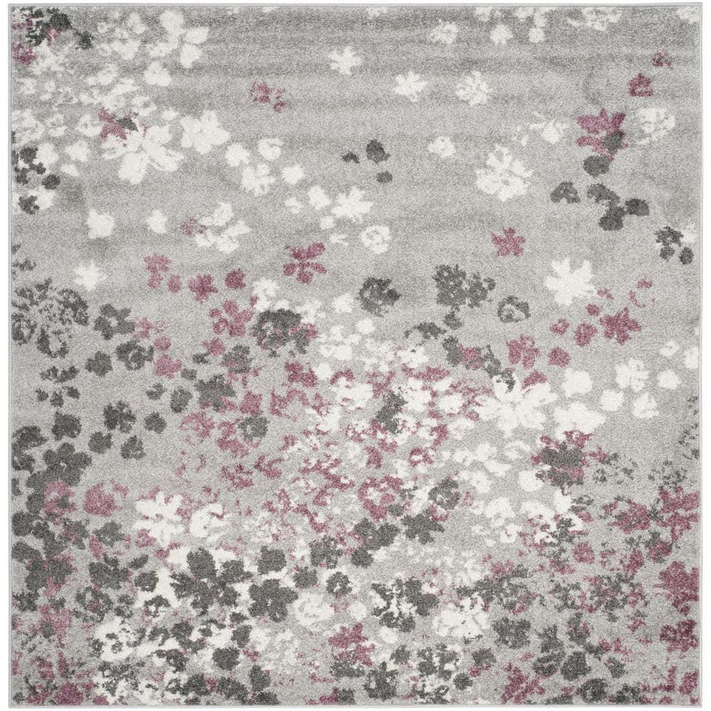 Adirondack ADR115 Machine Made Indoor Area Rug - Light Grey/Purple - 8'x8' - Safavieh