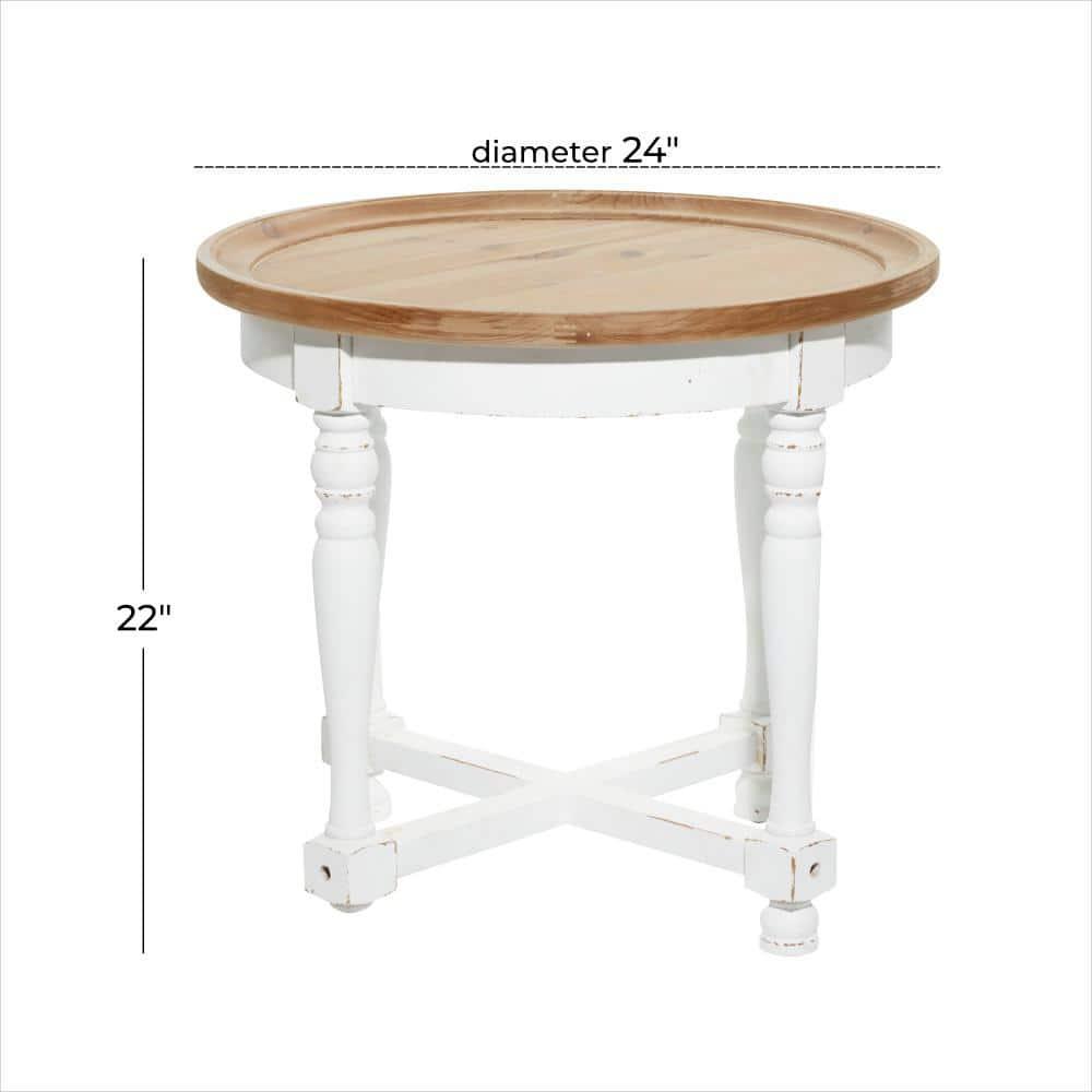Country Cottage Wood Accent Table White - Olivia & May