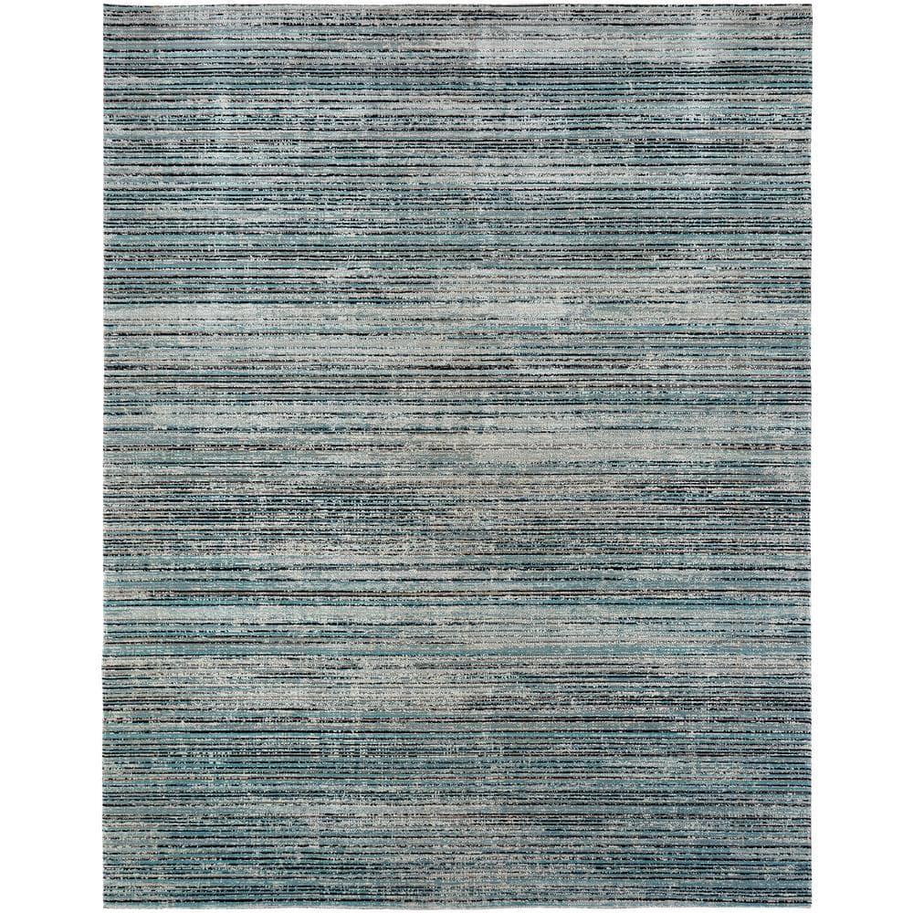 Aqua Strie 2 ft. x 3 ft. Indoor/Outdoor Area Rug