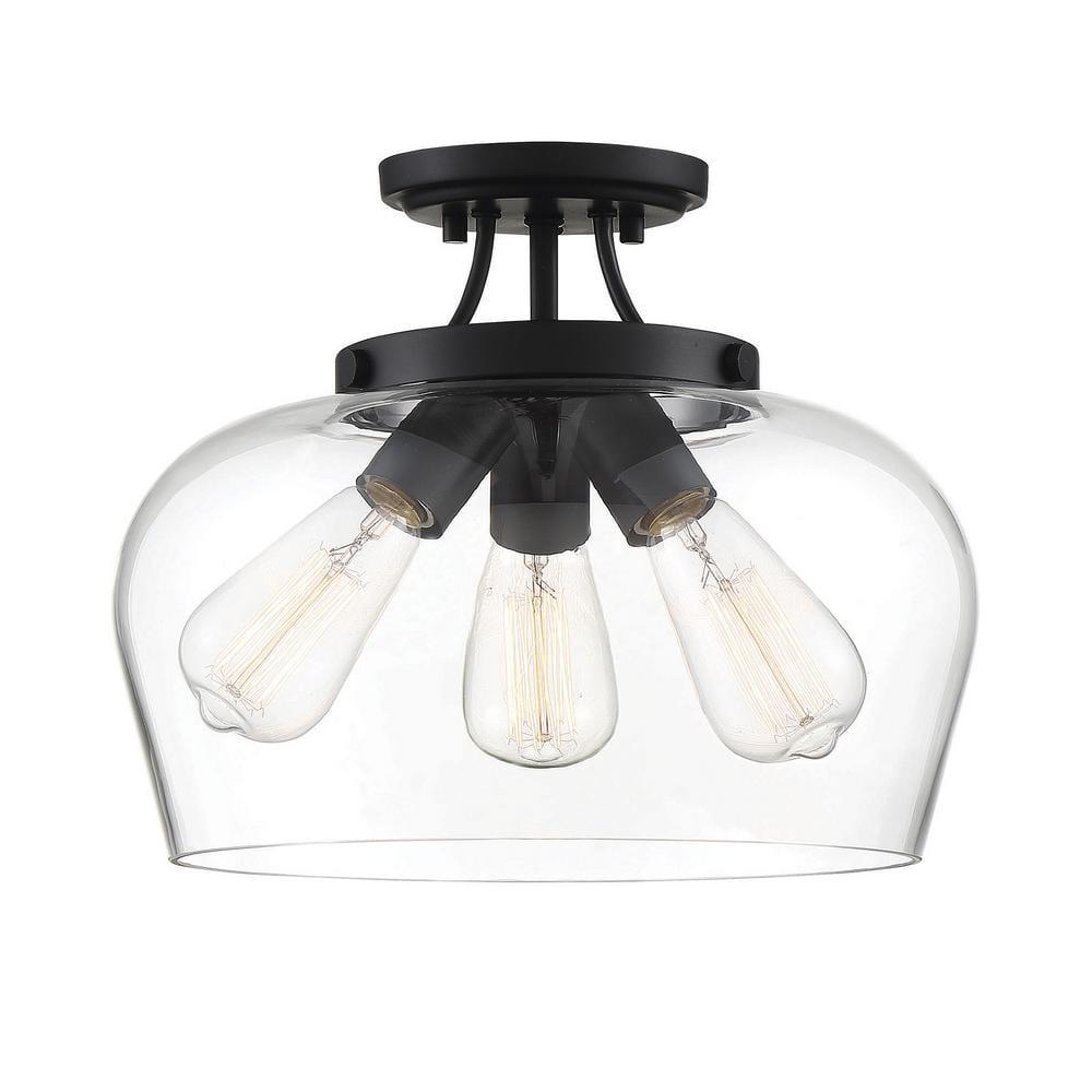 Savoy House Octave 3 - Light Semi-Flush Mount in  Black