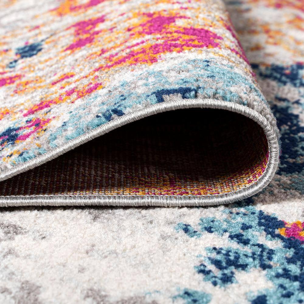 3'x5' Sunset Modern Abstract Area Rug, Blue/Multi - JONATHAN Y