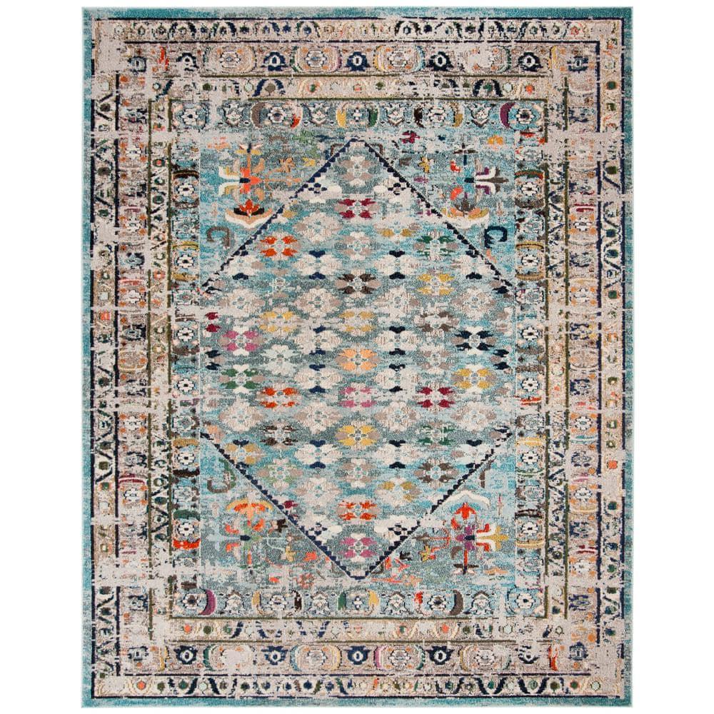Monaco MNC255 Power Loomed Indoor Area Rug - Blue/Light Grey - 9'x12' - Safavieh