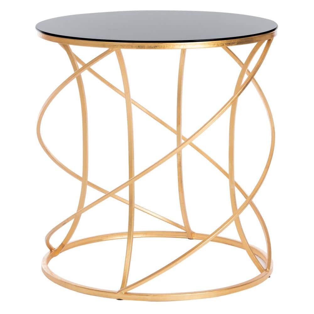 Cagney Accent Table - Gold/Black Glass - Safavieh.