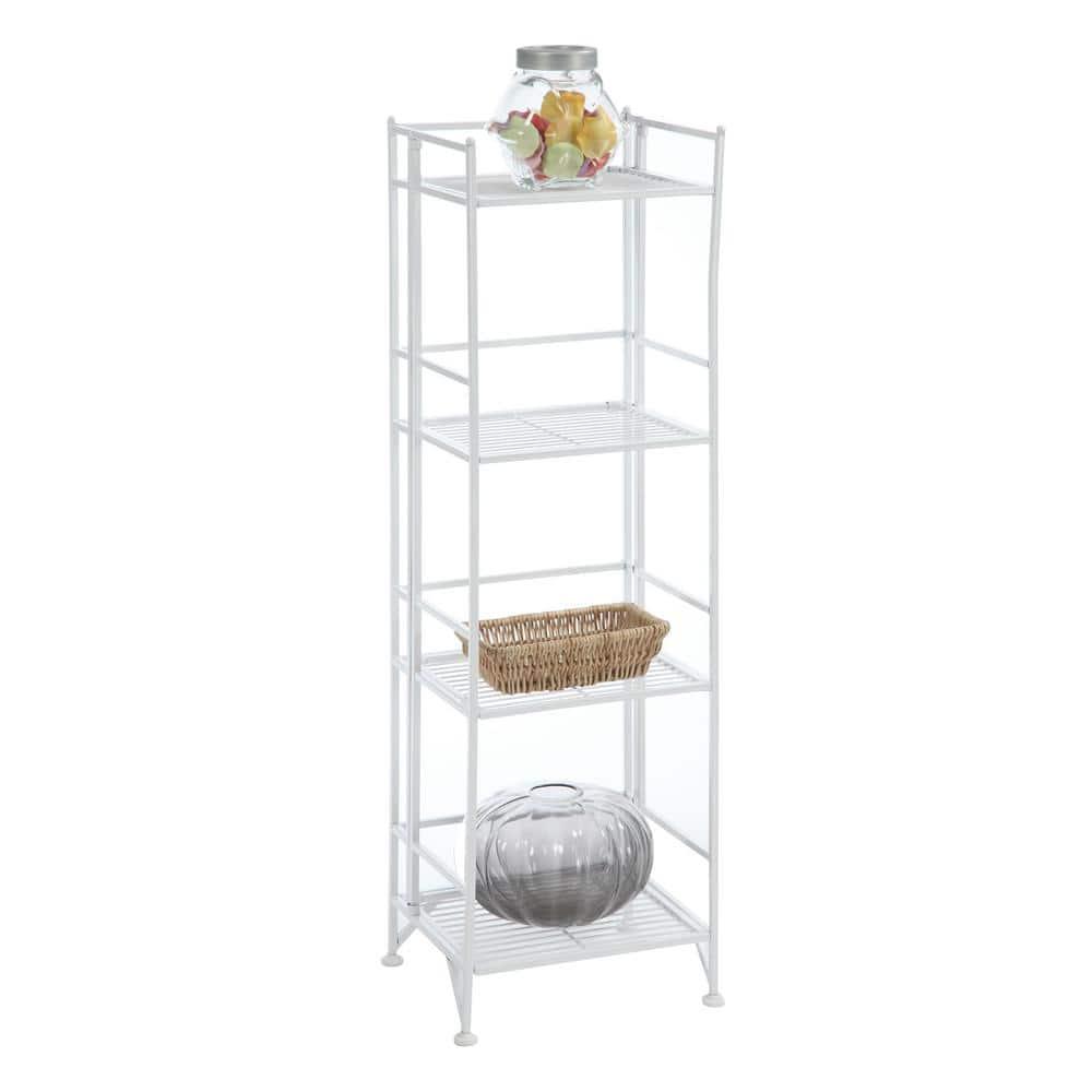 Convenience Concepts Designs2Go Metal Folding 4 Shelf Bookcase, White