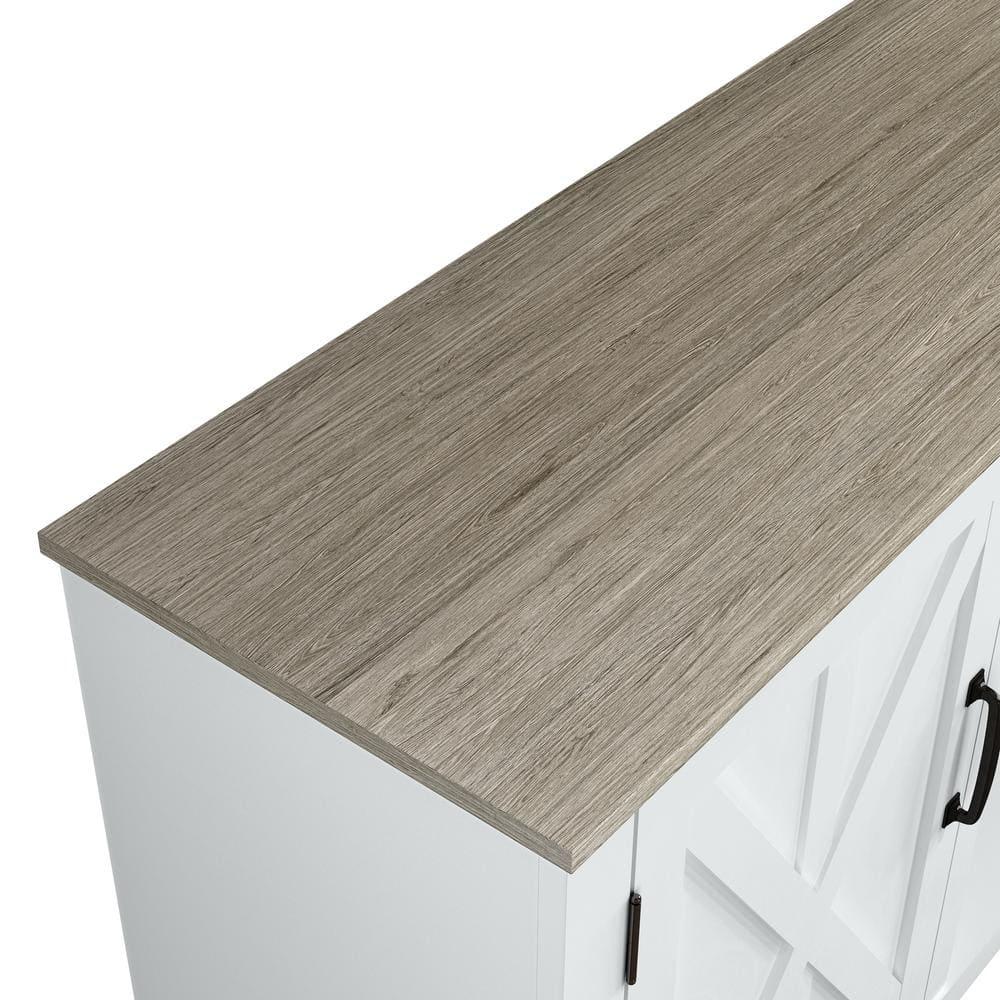 70" Classic Style TV Stand for TVs up to 78" White - Festivo: Farmhouse Design, Cable Management, Adjustable Storage