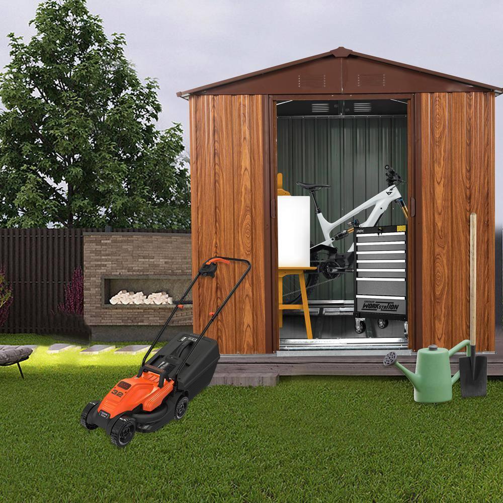 6Ft X 6Ft Outdoor Metal Storage Shed With Metal Floor Base ,With Window