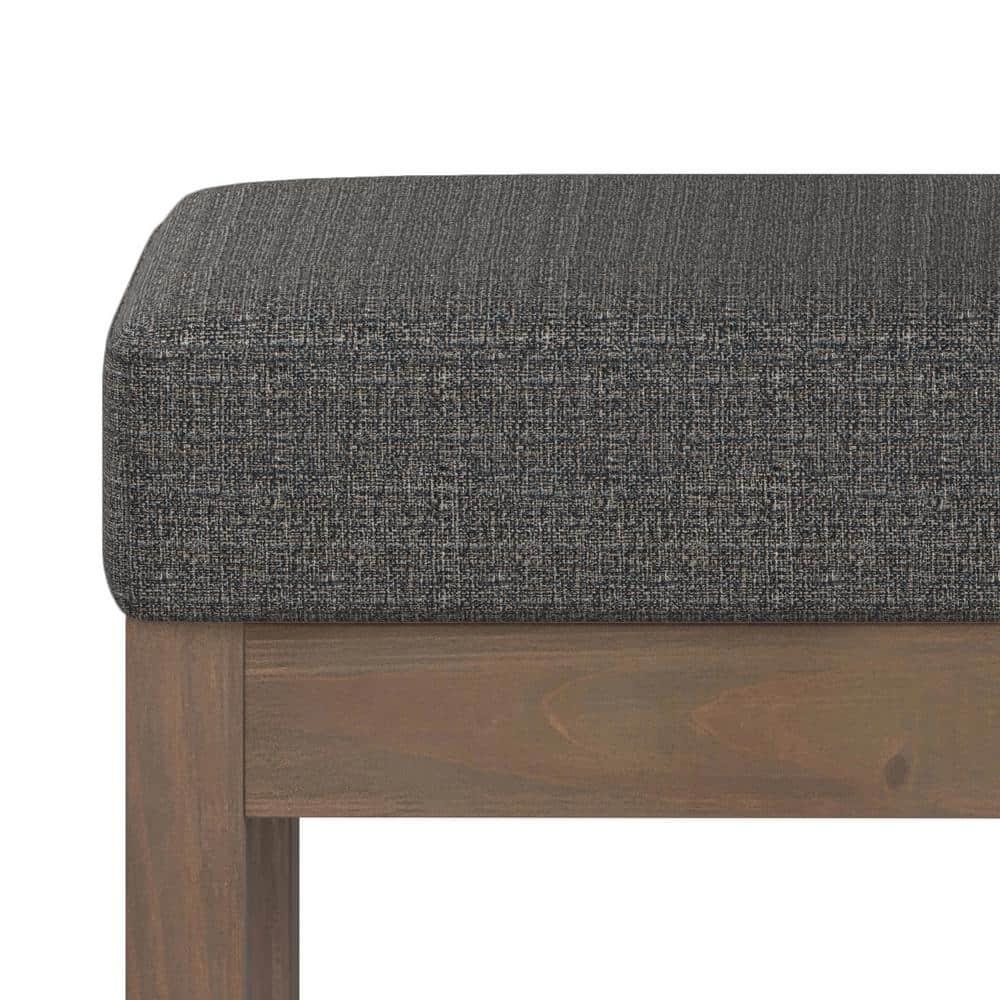 Simpli Home Milltown 44"W Large Ottoman Bench with Upholstered Seat and Solid Wood Frame