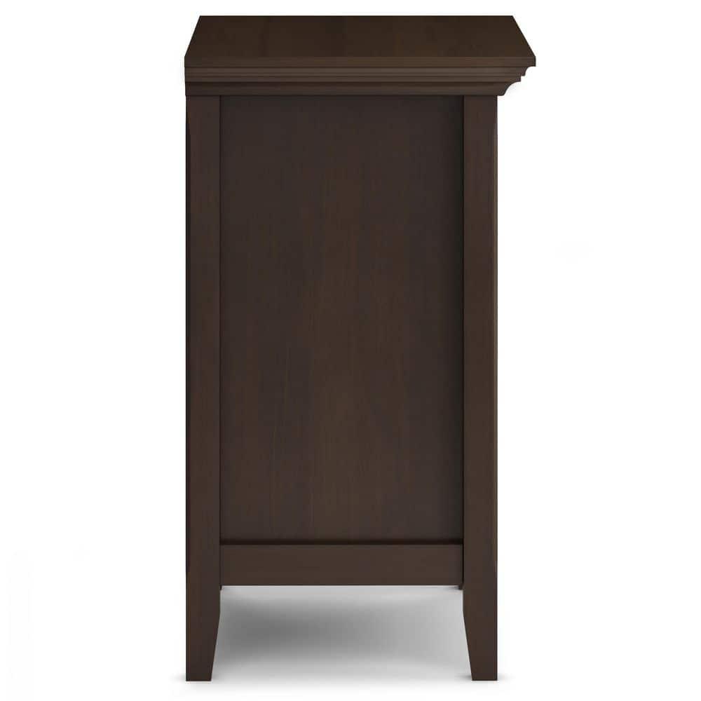 Simpli Home Amherst 24"W 2-Drawer Solid Wood Nightstand with Open Shelf