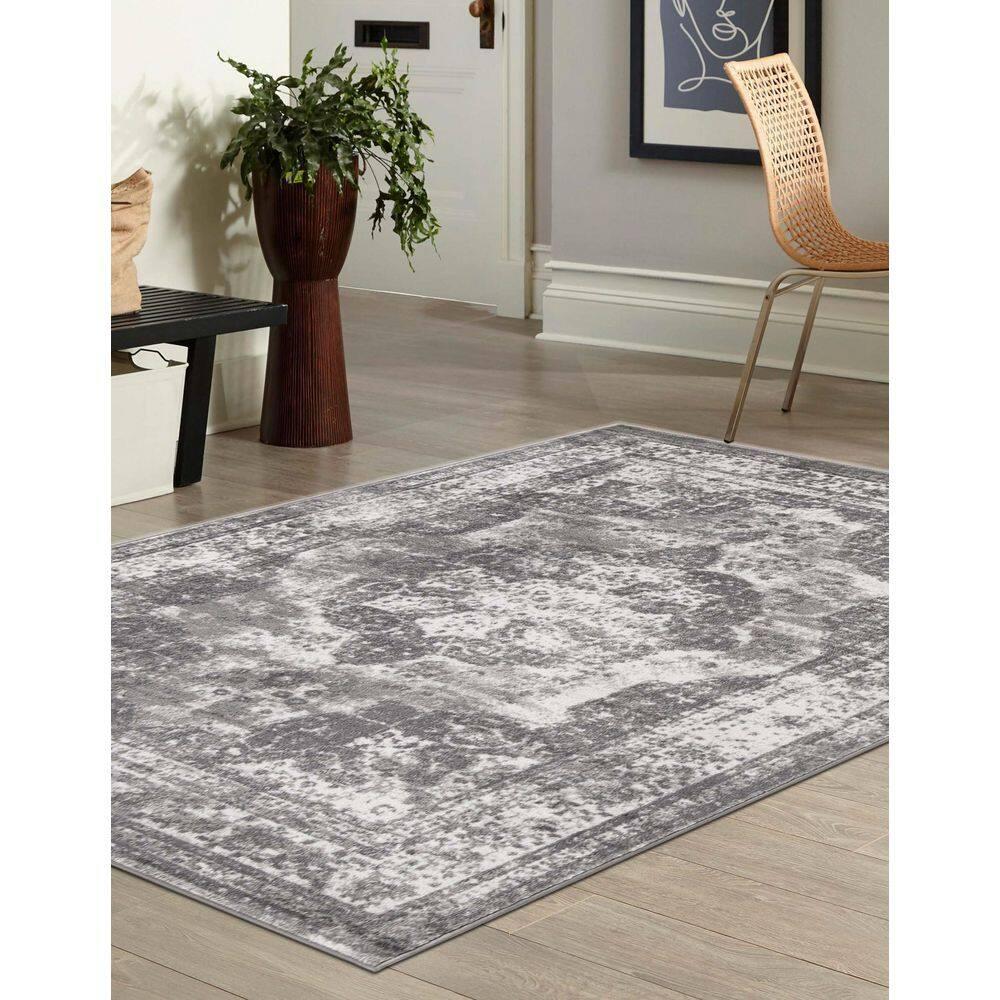 Unique Loom 9' 0 x 12' 0 Sofia Salle Garnier Gray Area Rug
